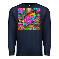 Navy Pride LGBTQ+ Proud Mom With Leoapard Patterns Premium Sweatshirt - BundleAndBundleShop