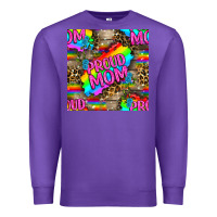 Purple Pride LGBTQ+ Proud Mom With Leoapard Patterns Premium Sweatshirt - BundleAndBundleShop