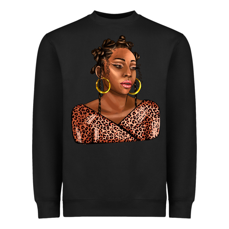 Afro Woman Heavyweight Sweatshirt by AdoDesignShop | Teevron