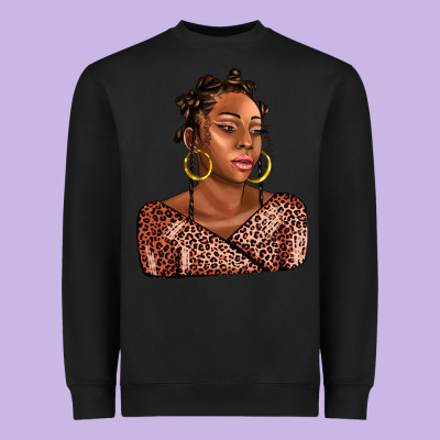 Afro Woman Heavyweight Sweatshirt Designed By Adodesignshop