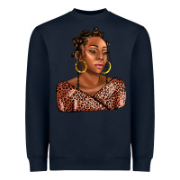 Navy afro woman Heavyweight Sweatshirt - AdoDesignShop
