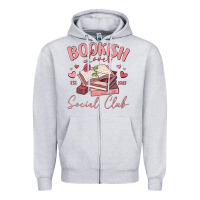 Heather Grey bookish lover social club Zipper Hoodie - MaliasSmallBusiness