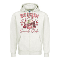 Oatmeal Heather bookish lover social club Zipper Hoodie - MaliasSmallBusiness