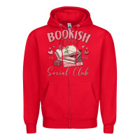Red bookish lover social club Zipper Hoodie - MaliasSmallBusiness