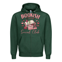 Sports Green bookish lover social club Zipper Hoodie - MaliasSmallBusiness