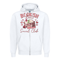 White bookish lover social club Zipper Hoodie - MaliasSmallBusiness