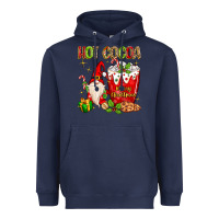 Navy christmas gnome hot cocoa Heavyweight Hoodie - MaliasSmallBusiness