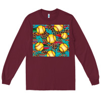 Burgundy softball Long Sleeve Tee - Artiststas