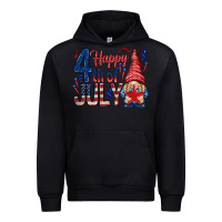 Black Happy 4th Of July with gnome Urban Hoodie - HowdyJamesFarm