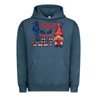 Pigment Midnight Navy Happy 4th Of July with gnome Urban Hoodie - HowdyJamesFarm