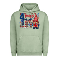 Pigment Oil Green Happy 4th Of July with gnome Urban Hoodie - HowdyJamesFarm