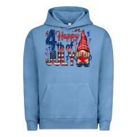 Pigment Pebble Blue Happy 4th Of July with gnome Urban Hoodie - HowdyJamesFarm