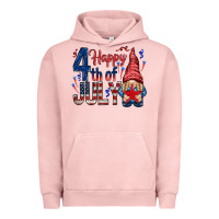 Pigment Salmon Happy 4th Of July with gnome Urban Hoodie - HowdyJamesFarm