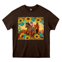 Chocolate Brown cowgirl Heavy Core Tee - Artiststas