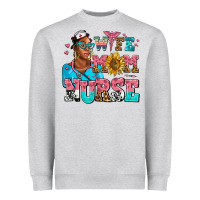 Heather Grey afro wife mom nurse Heavyweight Sweatshirt - AdoDesignShop