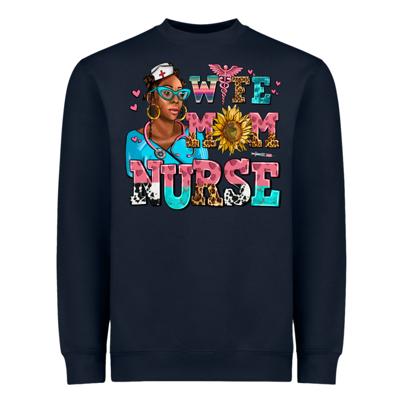 Afro Wife Mom Nurse Heavyweight Sweatshirt by AdoDesignShop | Teevron