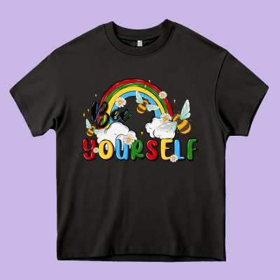 Bee Yourself Heavy Core Tee Designed By Maliassmallbusiness