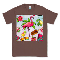 Chestnut sweet summer flamingo seamless pattern Classic Tee - BundleAndBundleShop