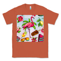 Copper sweet summer flamingo seamless pattern Classic Tee - BundleAndBundleShop
