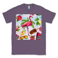 Lavender sweet summer flamingo seamless pattern Classic Tee - BundleAndBundleShop