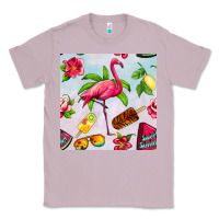 Lilac sweet summer flamingo seamless pattern Classic Tee - BundleAndBundleShop