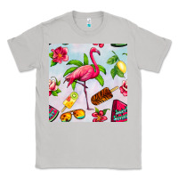 Moon Dust sweet summer flamingo seamless pattern Classic Tee - BundleAndBundleShop