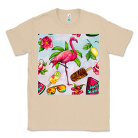 Mushroom sweet summer flamingo seamless pattern Classic Tee - BundleAndBundleShop
