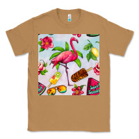 Toasted Coconut sweet summer flamingo seamless pattern Classic Tee - BundleAndBundleShop