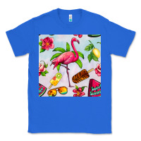 True Royal sweet summer flamingo seamless pattern Classic Tee - BundleAndBundleShop