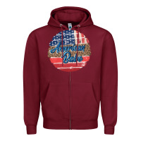 Burgundy leopard merica Zipper Hoodie - MaliasSmallBusiness