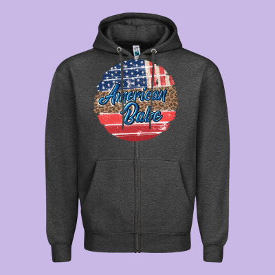 Leopard Merica Zipper Hoodie Designed By Maliassmallbusiness
