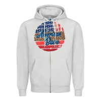 Dove Grey leopard merica Zipper Hoodie - MaliasSmallBusiness