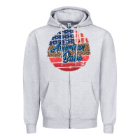 Heather Grey leopard merica Zipper Hoodie - MaliasSmallBusiness