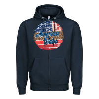 Navy leopard merica Zipper Hoodie - MaliasSmallBusiness
