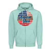Seafoam leopard merica Zipper Hoodie - MaliasSmallBusiness