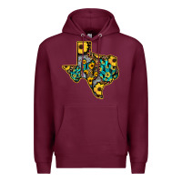 Burgundy Western Texas Map Premium Hoodie - Bettercallsaul