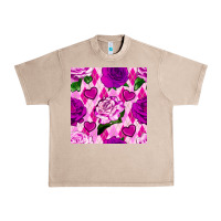 French Oak valentines day roses and diamond plaid seamless pattern Urban Heavy Tee - BundleAndBundleShop