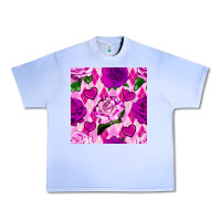 Grape Ice valentines day roses and diamond plaid seamless pattern Urban Heavy Tee - BundleAndBundleShop