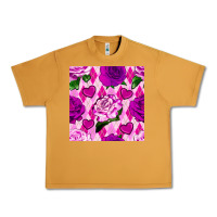 Peanut Butter valentines day roses and diamond plaid seamless pattern Urban Heavy Tee - BundleAndBundleShop