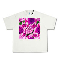 Pistachio valentines day roses and diamond plaid seamless pattern Urban Heavy Tee - BundleAndBundleShop
