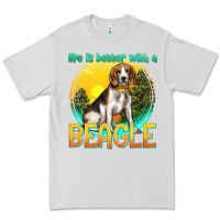 Dove Grey life is better with a beagle Premium Tee - texasbilliewilder
