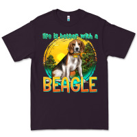 Plum life is better with a beagle Premium Tee - texasbilliewilder