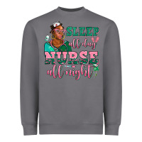 Afro  Nurse Sleep All Day Nurse All Night Heavyweight Sweatshirt | Teevron