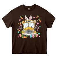 Chocolate Brown easter school bus Heavy Core Tee - MaliasSmallBusiness