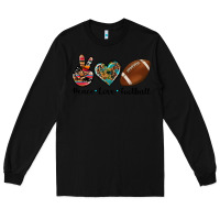Black peace love football Long Sleeve Tee - Artiststas