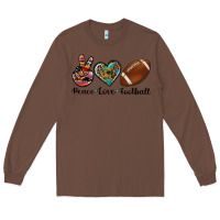 Chestnut peace love football Long Sleeve Tee - Artiststas