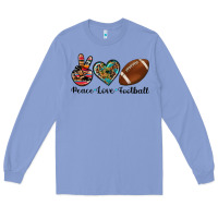 Colony Blue peace love football Long Sleeve Tee - Artiststas