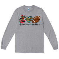 Heather Grey peace love football Long Sleeve Tee - Artiststas