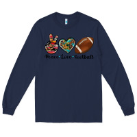 Navy peace love football Long Sleeve Tee - Artiststas