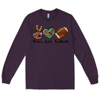 Plum peace love football Long Sleeve Tee - Artiststas